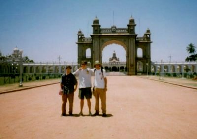 Chris, Carl, and me in front of the palace in Mysore