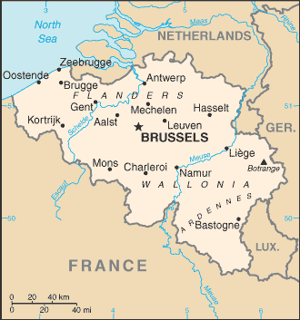 map of Belgium