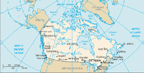 map of Canada