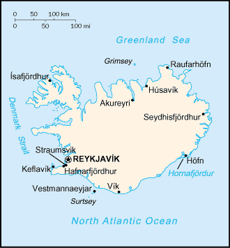 map of Iceland