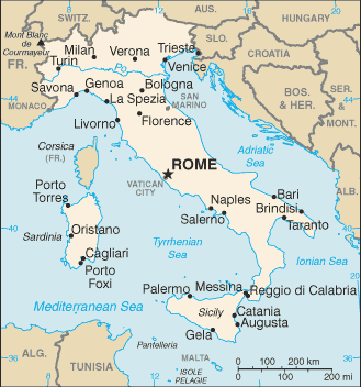 map of Italy