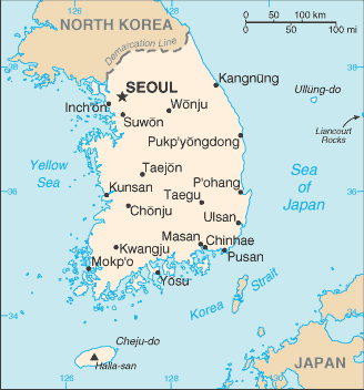 map of South Korea